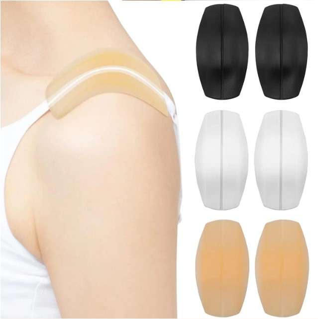 Silicone Bra Strap Pads for Comfort and Support, 1 Pair (2 Pcs), 9.5x5 cm, Soft and Durable Under-Bra Strap Cushion Pads. 