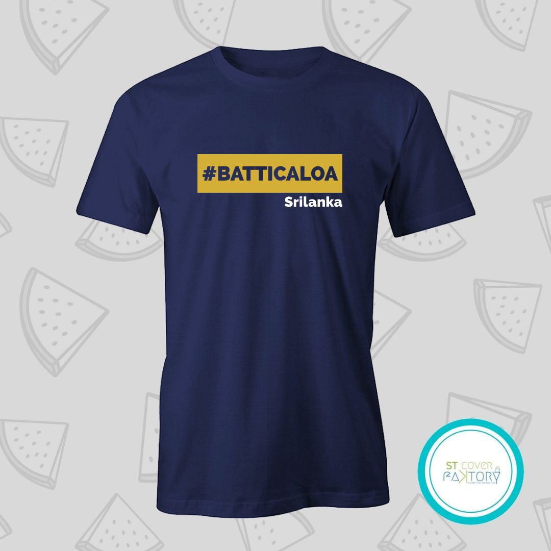 Batticaloa blue Tshirt  unisex  men  women   tees  designer tees  crew neck  silver white  red  blue  black. 