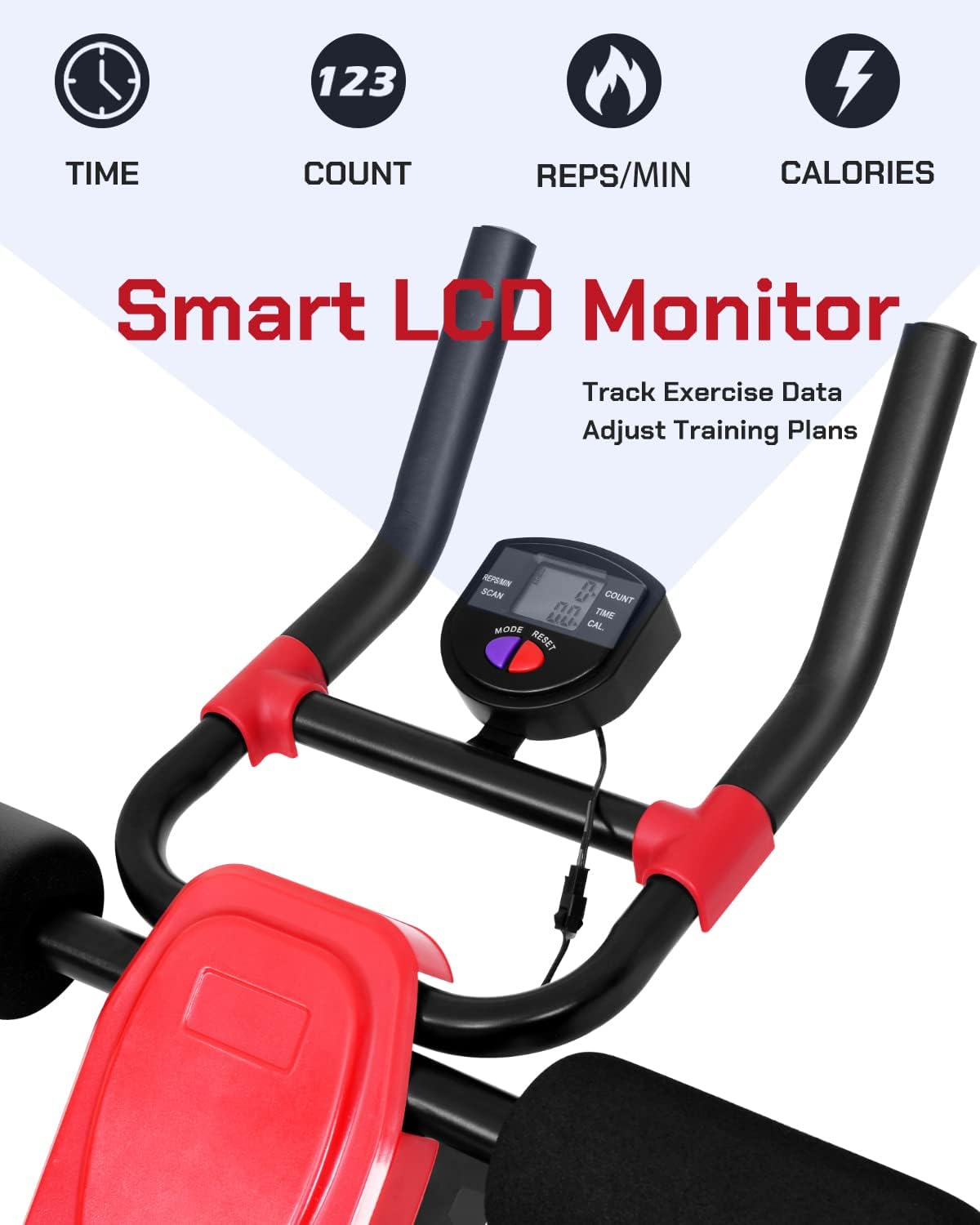Ab Workout Equipment,SPORFIT Ab Machine,Core & Abs Shaper Foldable,4 Adjustable Levels Abs Exercise Machine w/LCD Display,Portable Side Waist Trainer Core Toner. 