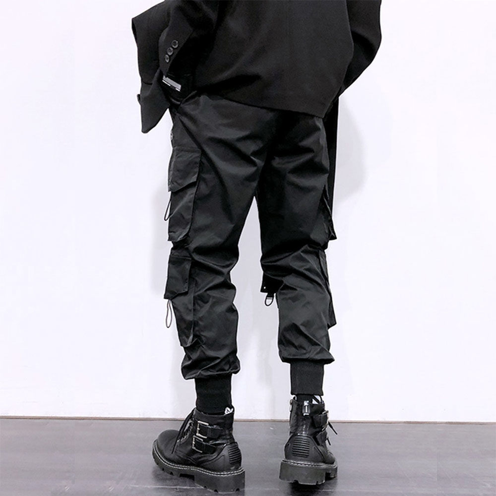 National Fashion Mechanical Style Paratrooper Pants plus Size Men's Spring and Summer Loose Fashion Brand ins Hip-Hop Ankle-Tied Pants Multi-Pocket Cargo Pants. 