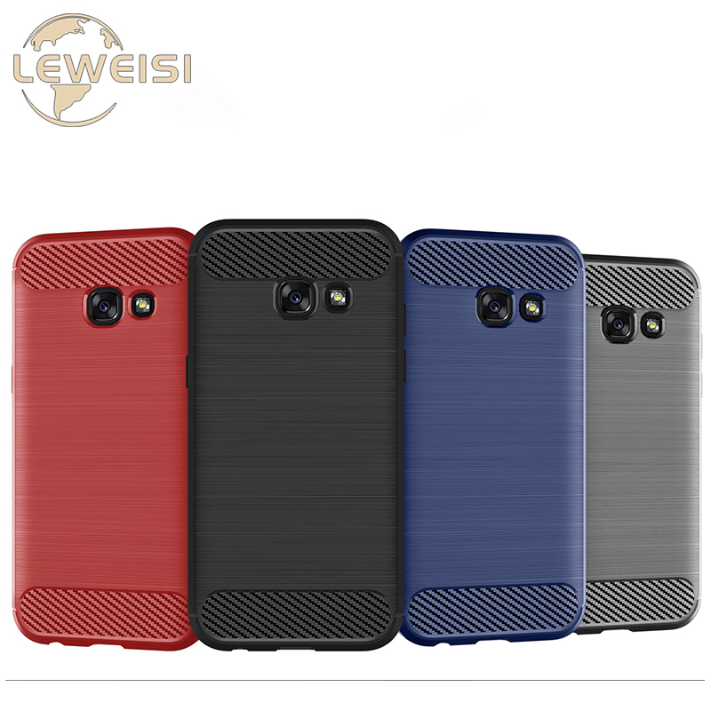 Leweisi Carbon Fiber Bumper Phone Case For Samsung Galaxy A5 2017 Back Cover Coque Shockproof Protective