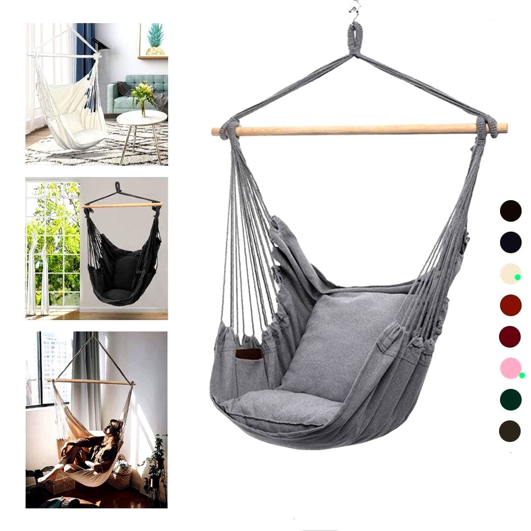 Patio Watcher Round Rope Chair Hanging Rope Hammock Patio Watcher