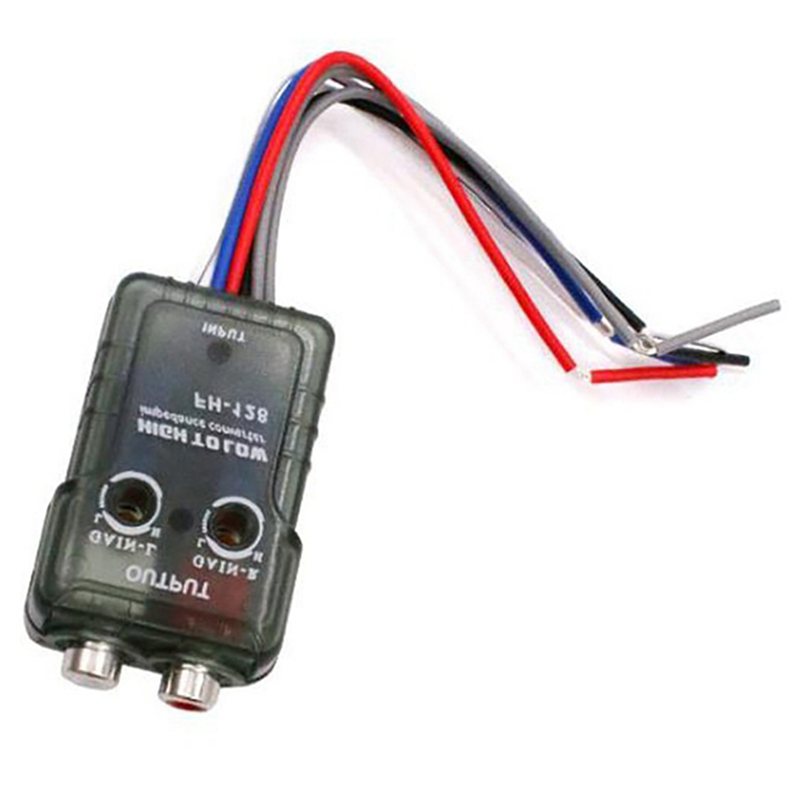 2X High Level Speaker Signal to Low Level RCA Adapter Car Audio High to