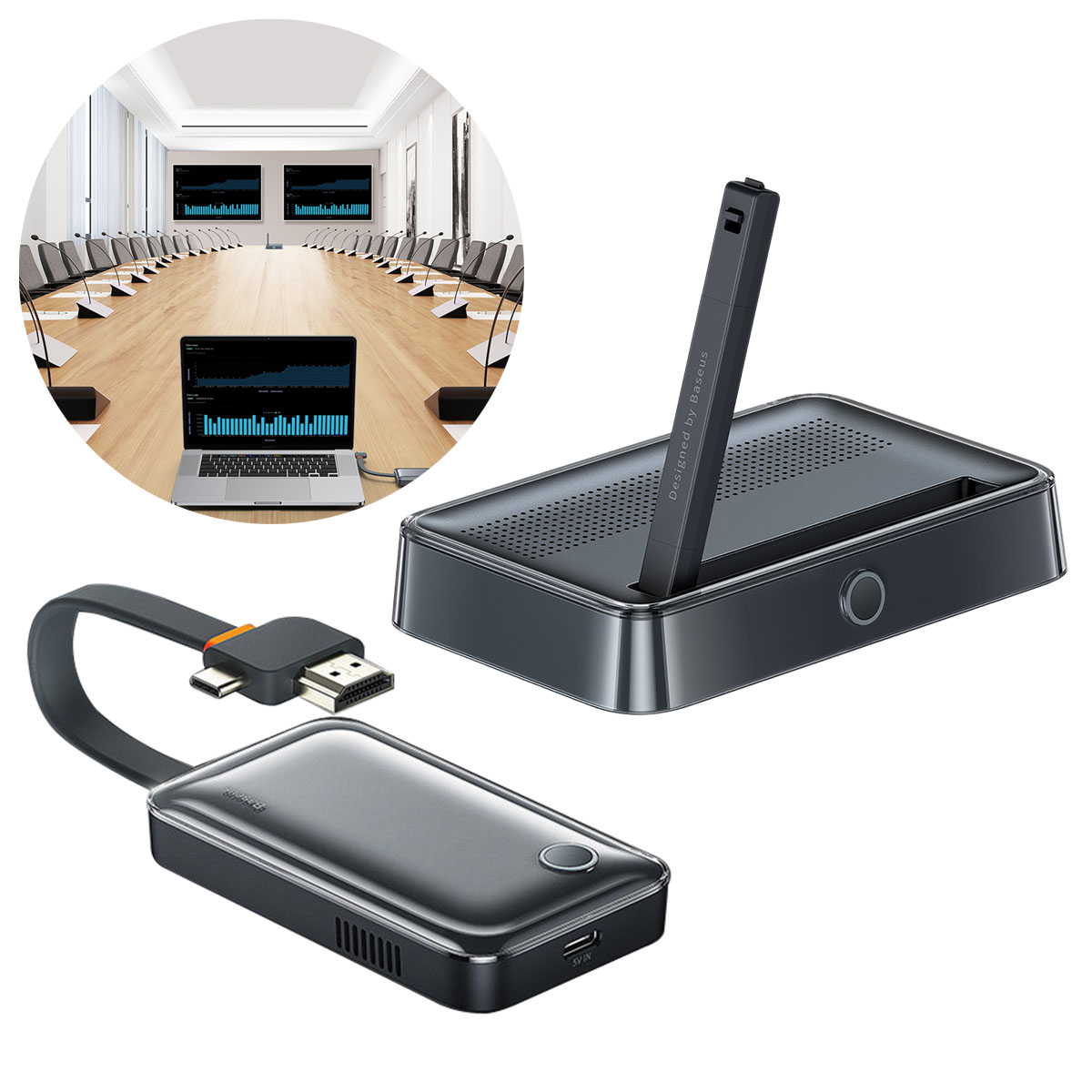 Baseus Transmitter and Receiver for Wireless HDMI 4K 30Hz Black 6 Months Warranty. 