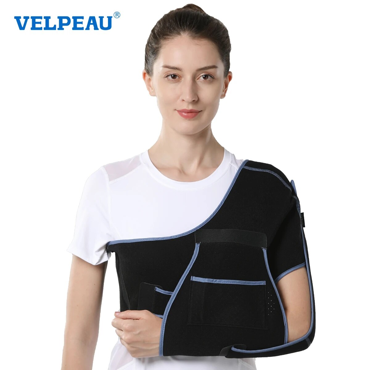 VELPEAU Shoulder Sling Brace For Rotator Cuff Break, Arm Injury and Fracture Arm Immobilize Breathable and Soft for SleepingHats & Caps