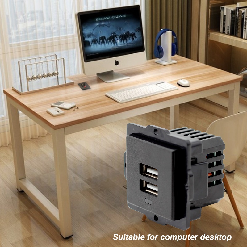 Usb Ac Power Socket Embedded Desk Receptacle Dc Charging Power Panel Module Outlet 5v 220v With Led Indicator. 