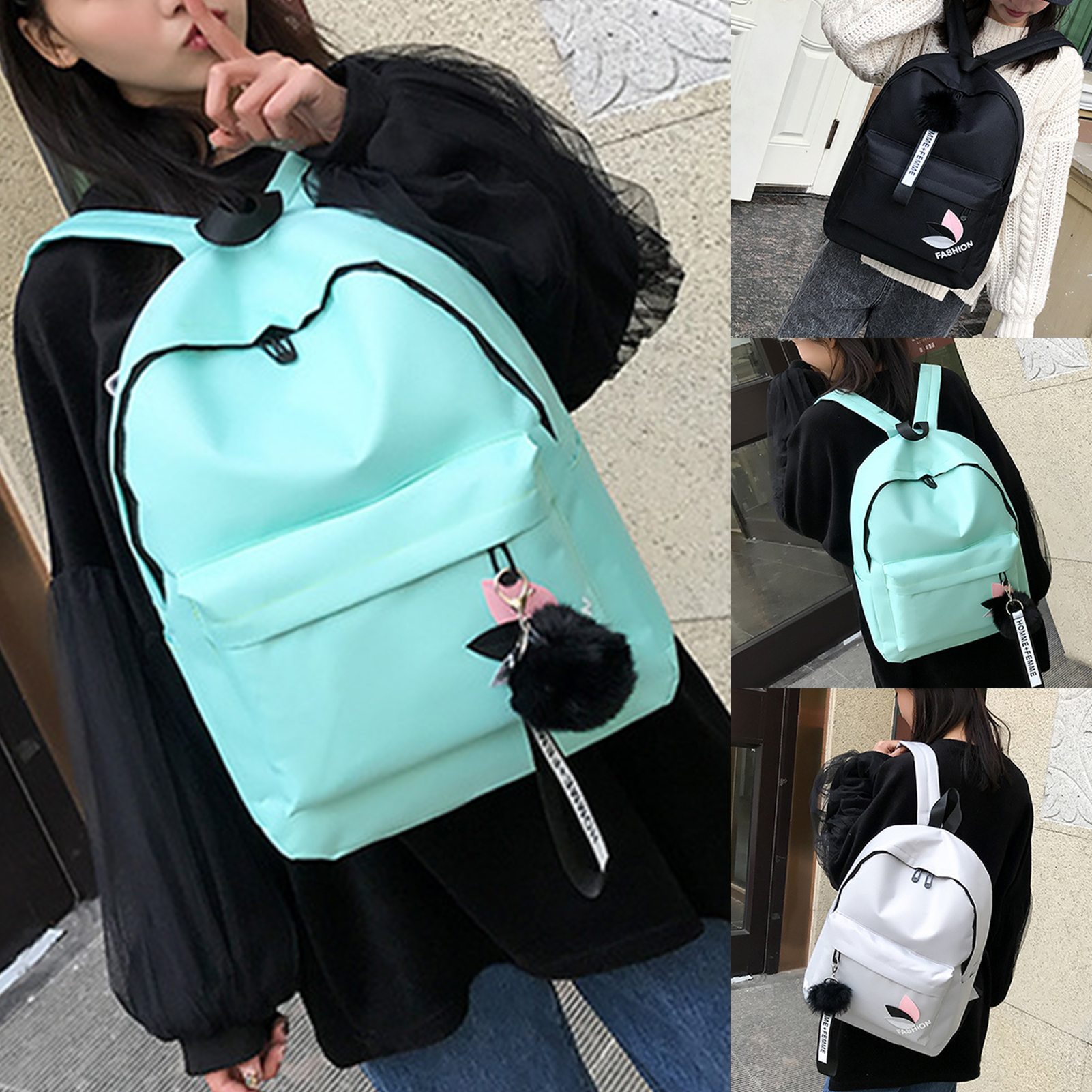 Women Casual Korean Style Canvas Backpack Travel Outing School Bag Storage Pouch Daraz.lk