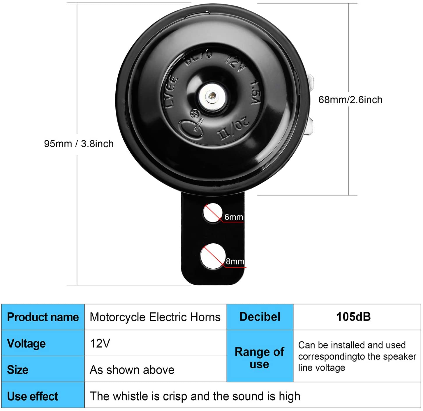 Lvee Motorcycle Horn 12V 1.5A Bike Horn CBR 250 CB250 Daraz.lk