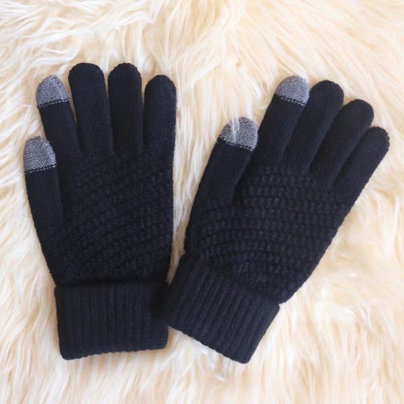 Gloves Men's Winter Riding Warm with Velvet Touch Screen Student Winter Female Cycling Sports Windproof Cold-Proof Men Driving. 