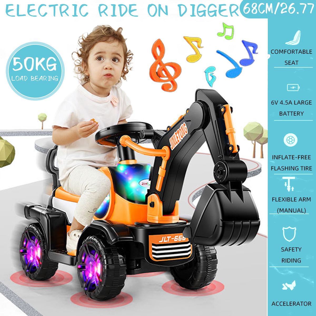 battery operated ride on digger