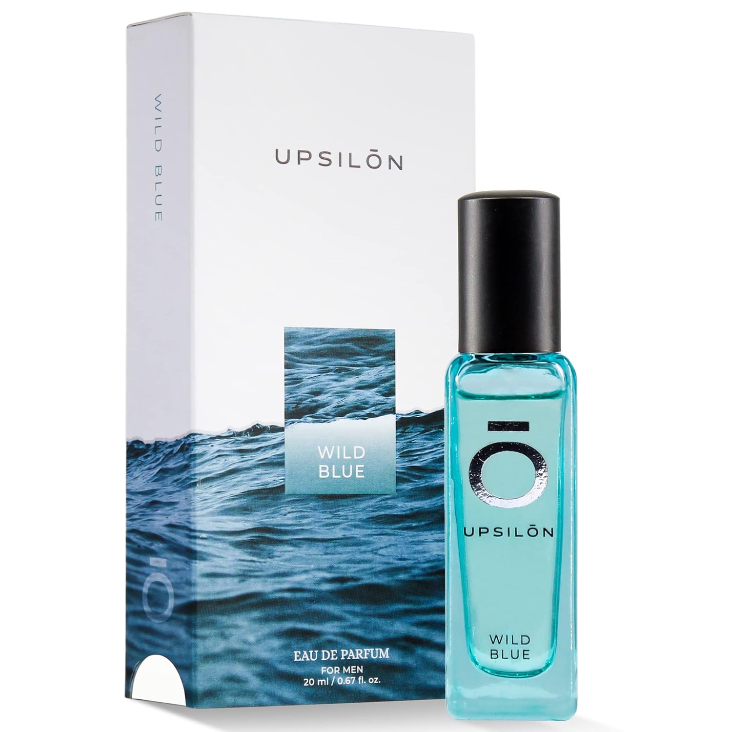 UPSILON Wild Blue Aqua Perfume for Men 20 ml, Eau De Perfume, Long Lasting Fresh & Powerful Fragrance, Mens Perfume Spray, Travel Friendly, Luxury Scent, Pack of 1(FROM INDIA)NUZ