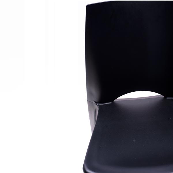 Plastic Black Square Dining Chair. 