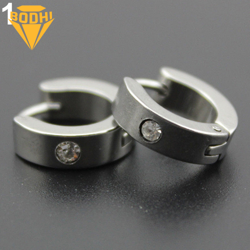 Men Women Fashion Punk Gothic Stainless Steel Hoop Stud Earrings Jewelry. 