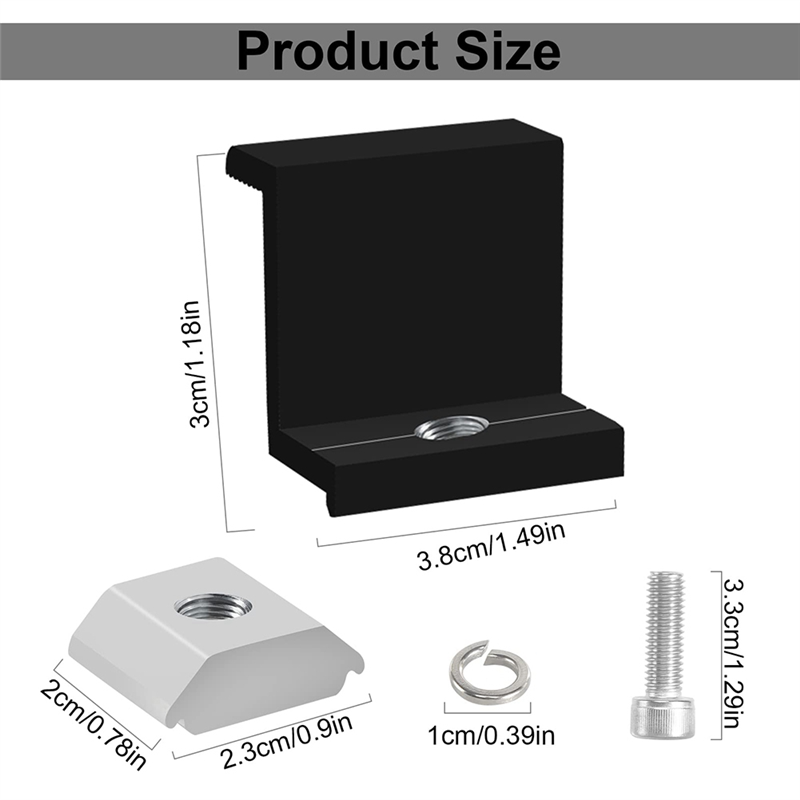 12 Pack Solar Module Holder End Clamp, End Clamp 30Mm. 