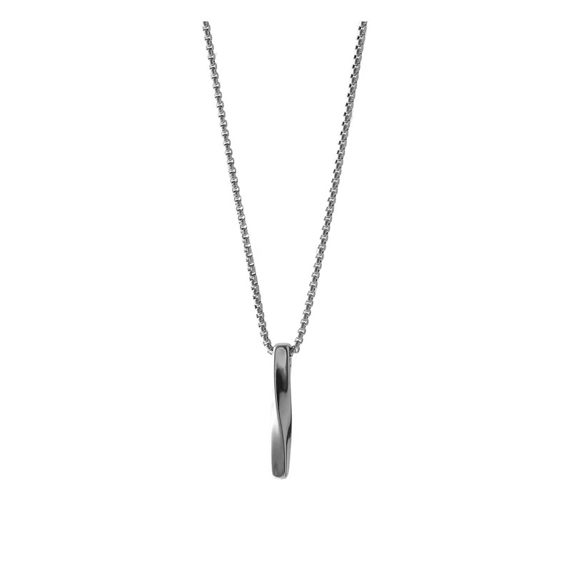 Silver Color Spiral Pendant Necklace Men Trendy Simple Punk Cool Clavicle Chain Personality Hip Hop Neck Chain Fashion Jewelry—RUNTO. 