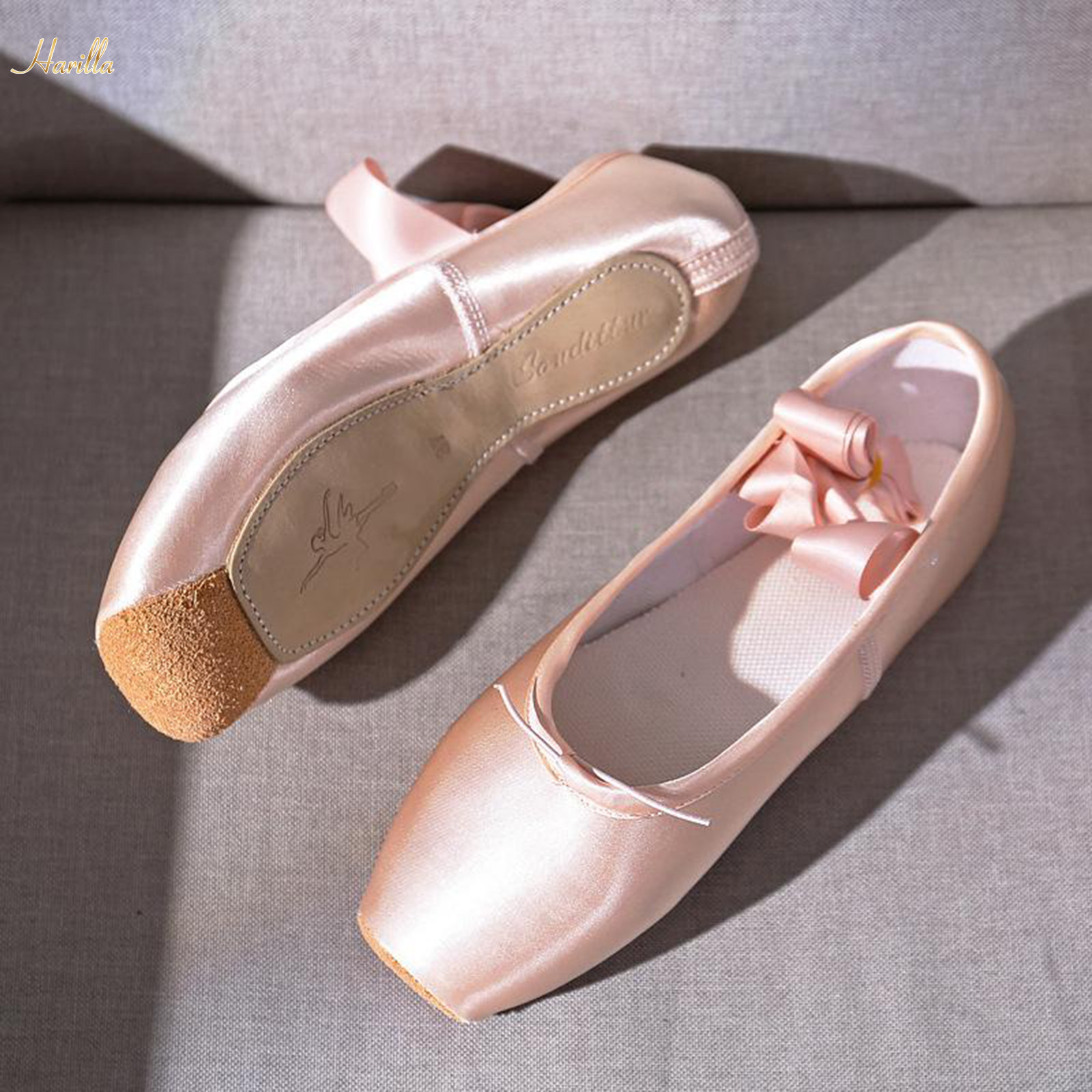 Satin ballet slippers hot sale with ribbons