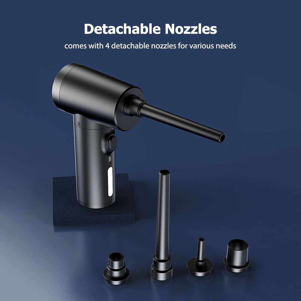 Geevorks 2-in-1 Dust Blower Air Pump Cordless Electric Air Duster with 4 Nozzles for Air Conditioner Computer Keyboard Cleaning. 
