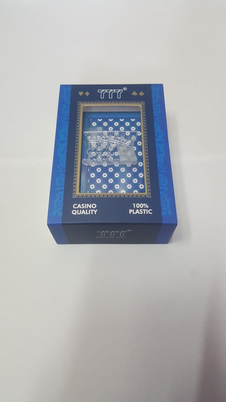 777 Poker Plastic Playing Cards with Case- 100% PVC Waterproof Casino Quality 54 Cards. 