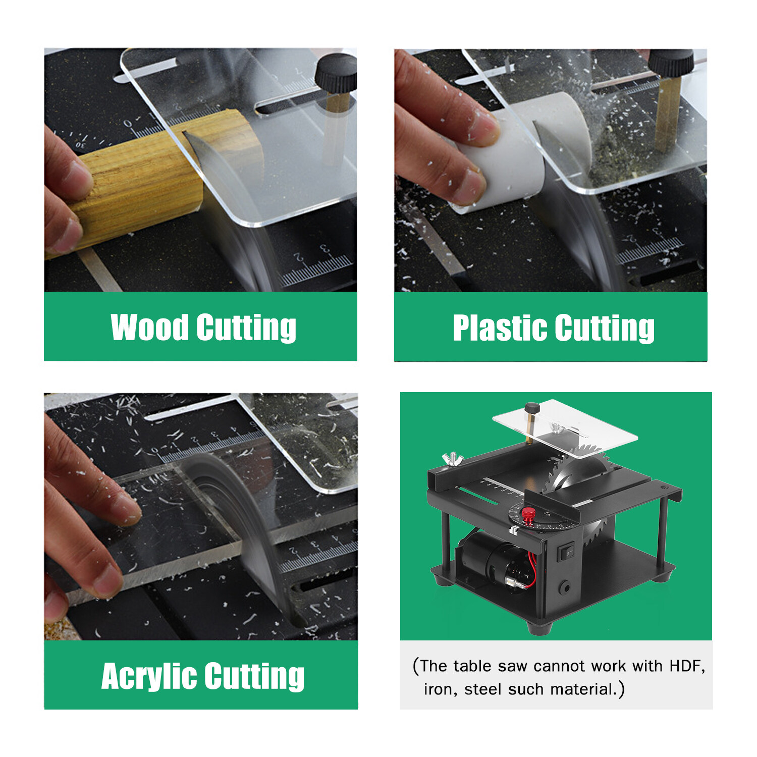 KOGEEK Multi-Functional Table Saw Mini Desktop Saw Cutter Electric Cutting Machine Saw Blade Grinding Wheel Adjustable-Speed Angle Adjustment 35MM Cutting Depth Wood Plastic Acrylic Cutting EU. 