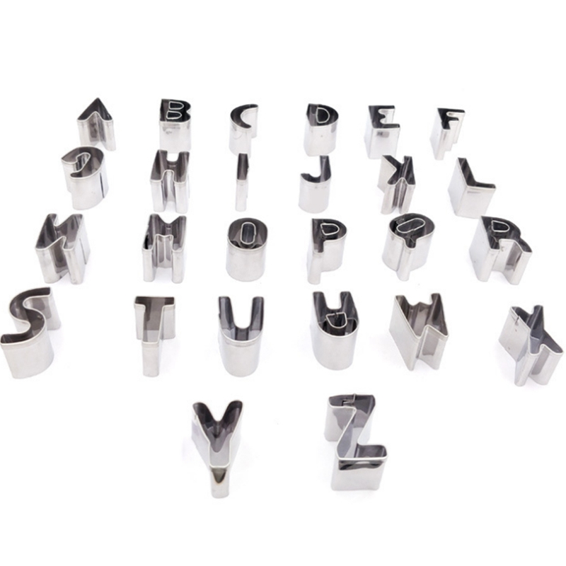 Stainless Steel Alphabet Letter Cookie Cutters Mold Biscuit Number Cutter Set Cake Decorating Moulds Fondant Cutter Set. 