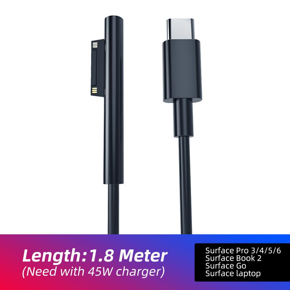 【ZOSR】 Microsoft PD to TYPEC Fast Charge Cable 45W USB C Power Tablet