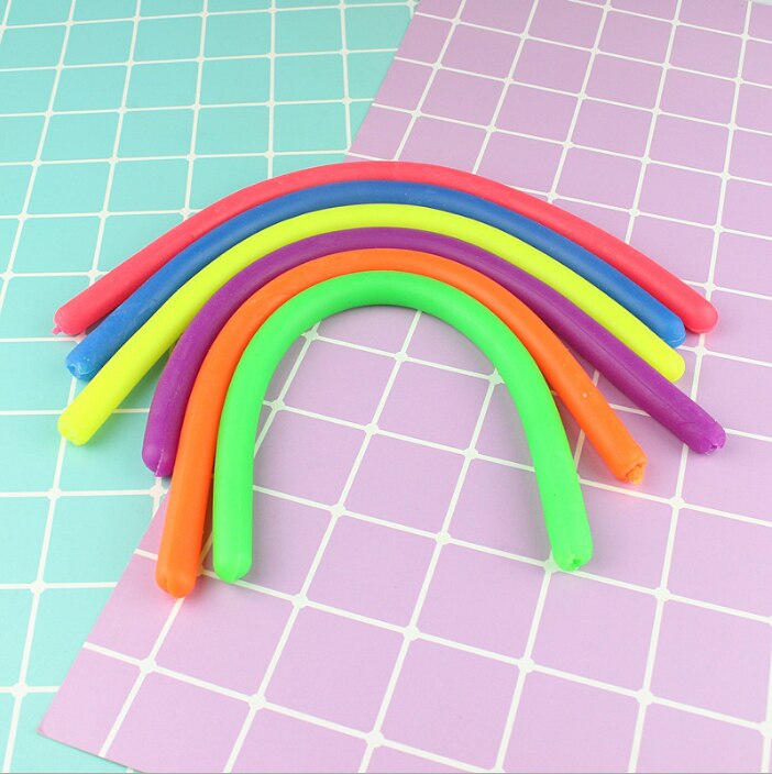 【Purple】 Hand Hyperflexion Stretchy Antistress Jokes Noodles Rope Anti Toys String Fidget Vent Toys WYQ. 