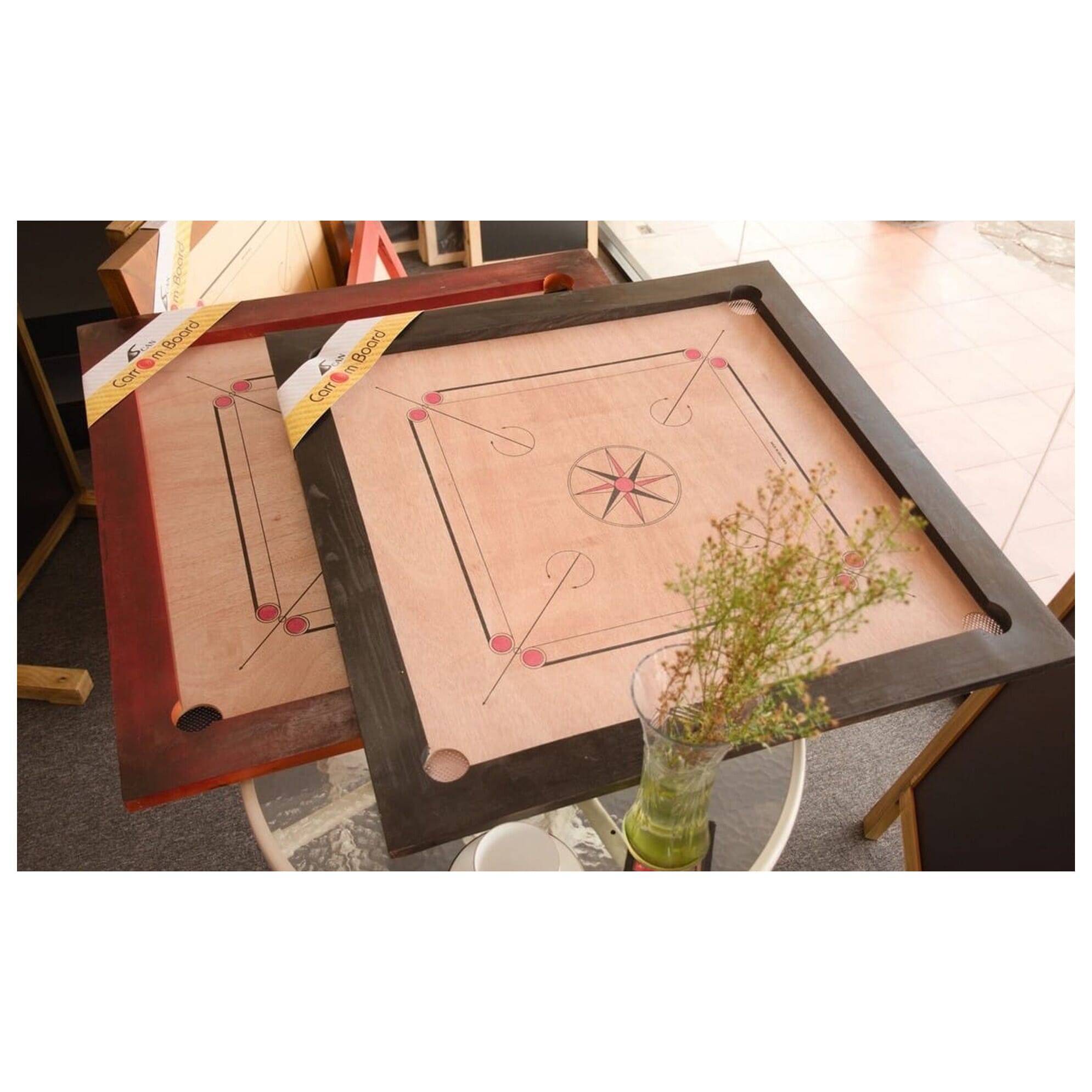 Professional Carrom Board Classic White Border Full Size