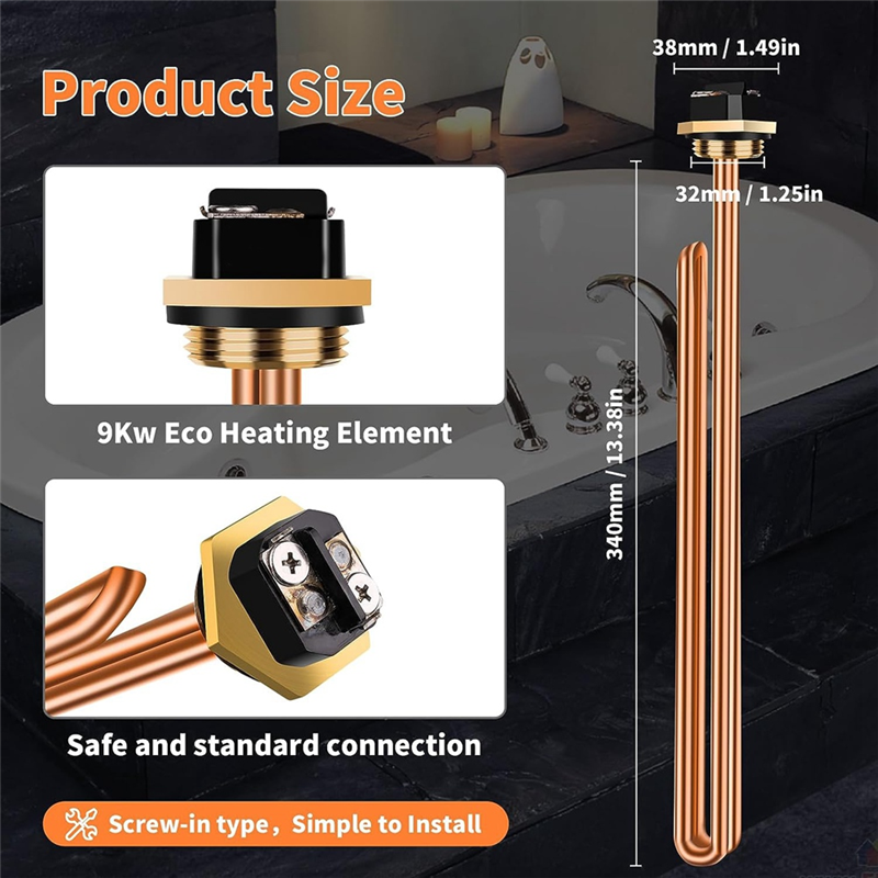 9000W 240V HE90240 Heating Elements for Electric Water Heater for Eco 18 24 27 36 for Electric Tankless Water Heater Durable Easy to Use. 