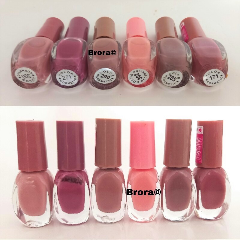 Set O 6 Trendy Nude Color Nail Polish. 