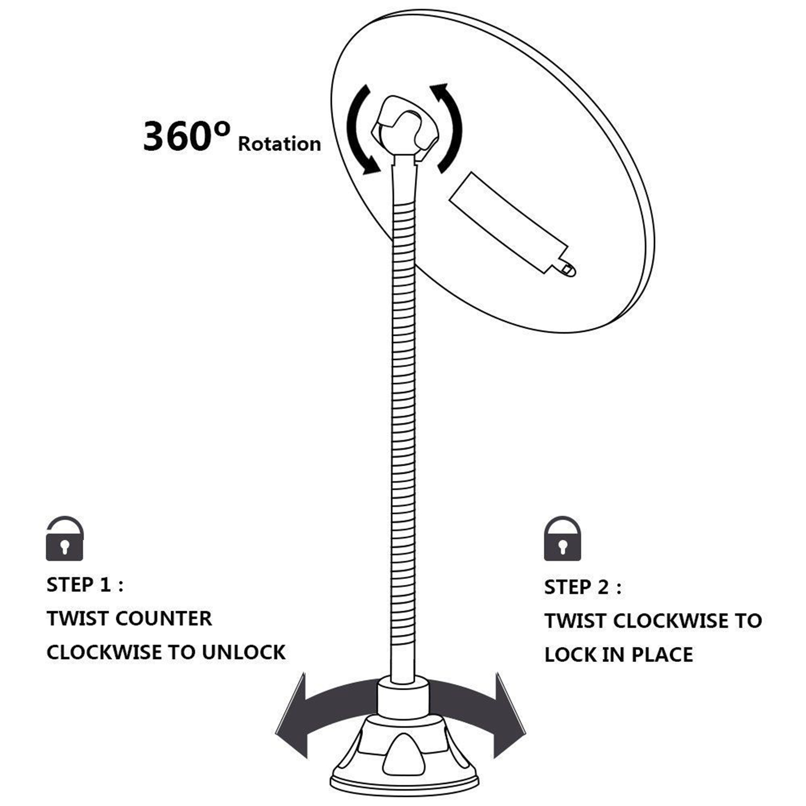 10X Magnifying Makeup Mirror, LED Mirror Adjustable Flexible Gooseneck Locking Suction Cosmetic Mirror, Magnification Mirrors,Vanity Mirror For Bedroom Bathroom. 