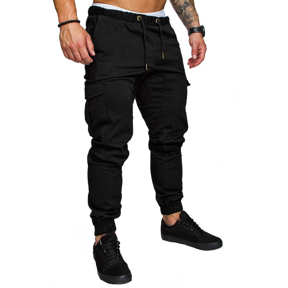 Men Casual Solid Color Waist Drawstring 