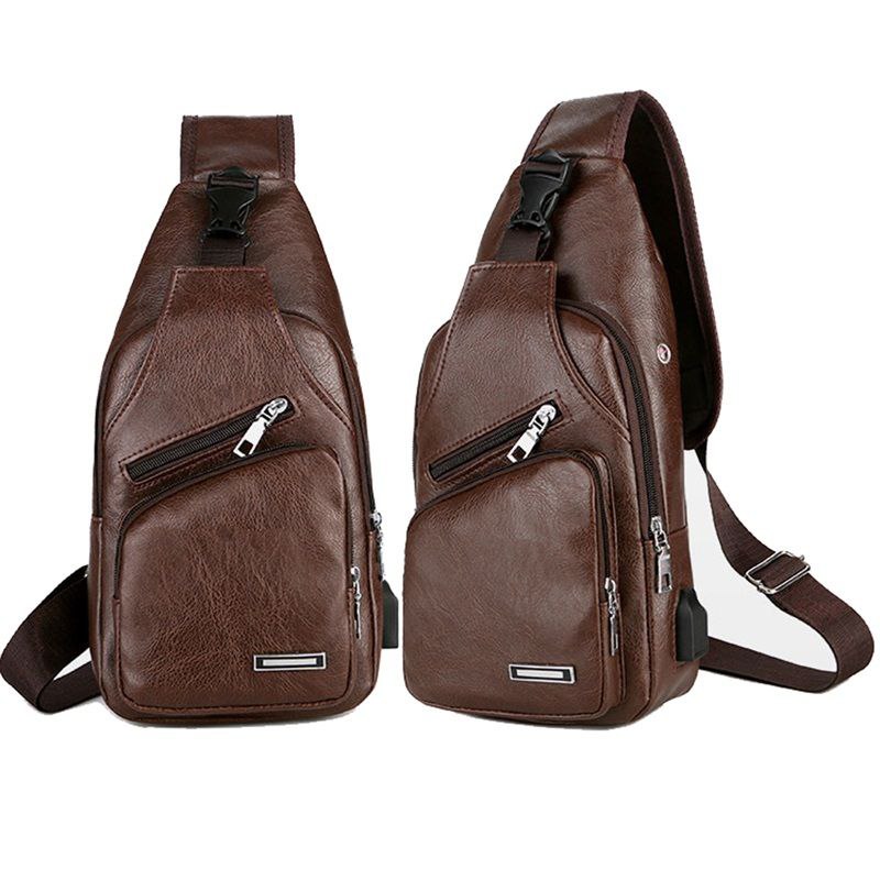 Men's Crossbody Bags Men's USB Chest Bag Designer Messenger bag Side