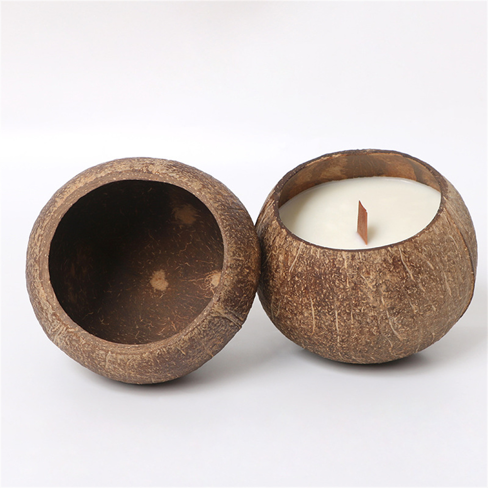 Coconut Shell Candle Holder Candlestick Natural Coconut Bowl Desk Organizer Coconut Shell Candle Holder (No Candle) Home Decor. 