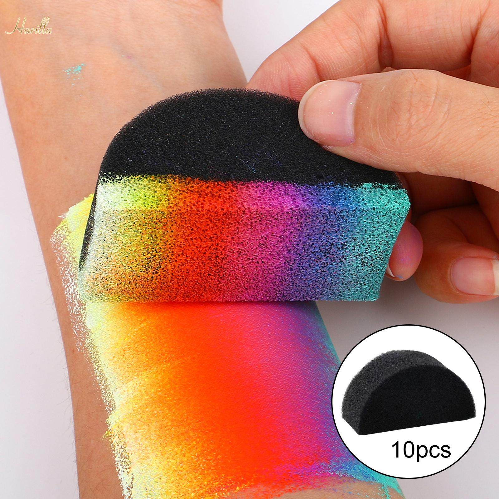 10Pcs Face Paint Sponge Face Painting Sponges High Density Face Painting Supplies Large Semicircle