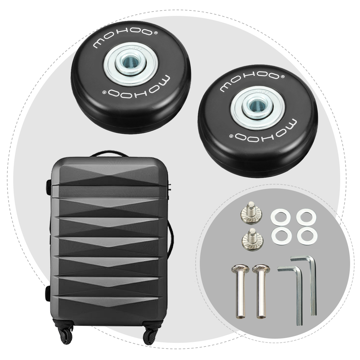 rubber luggage wheel covers