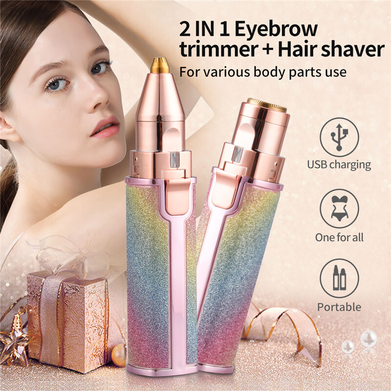 Painless Facial Hair Remover: 2-in-1 Rechargeable Kit for Women