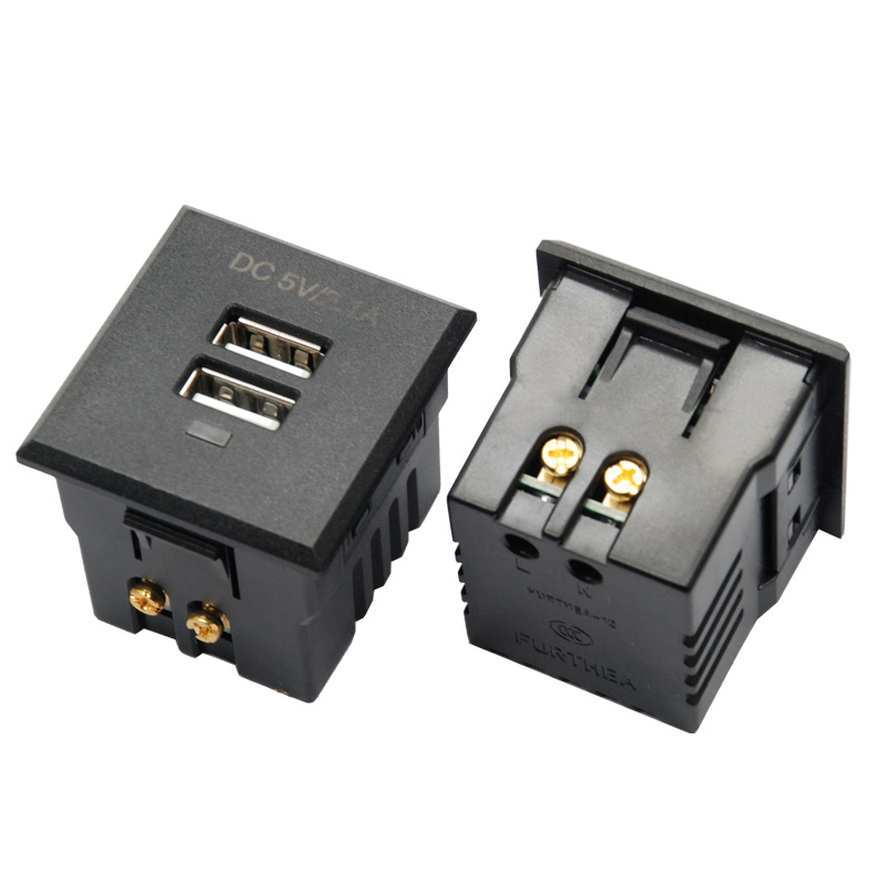 Usb Ac Power Socket Embedded Desk Receptacle Dc Charging Power Panel Module Outlet 5v 220v With Led Indicator. 