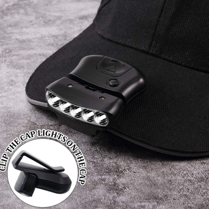 6 Pcs Clip Headlight 5LED Rotatable Cap 