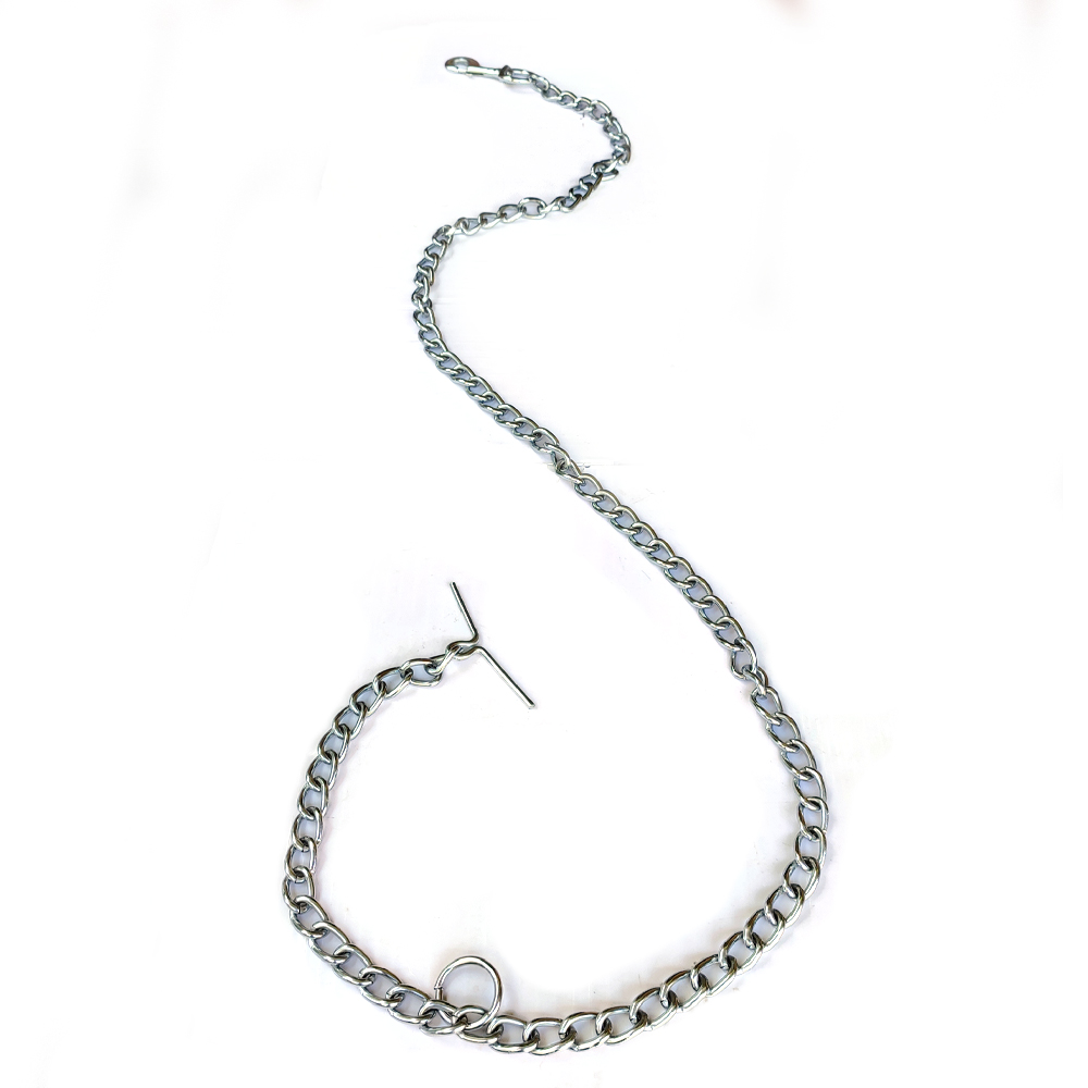 Heavy Duty  Silver Color Metal DOG Leash Chew Proof Dog Chain Leash 155cm for Large Small Bulldog. 