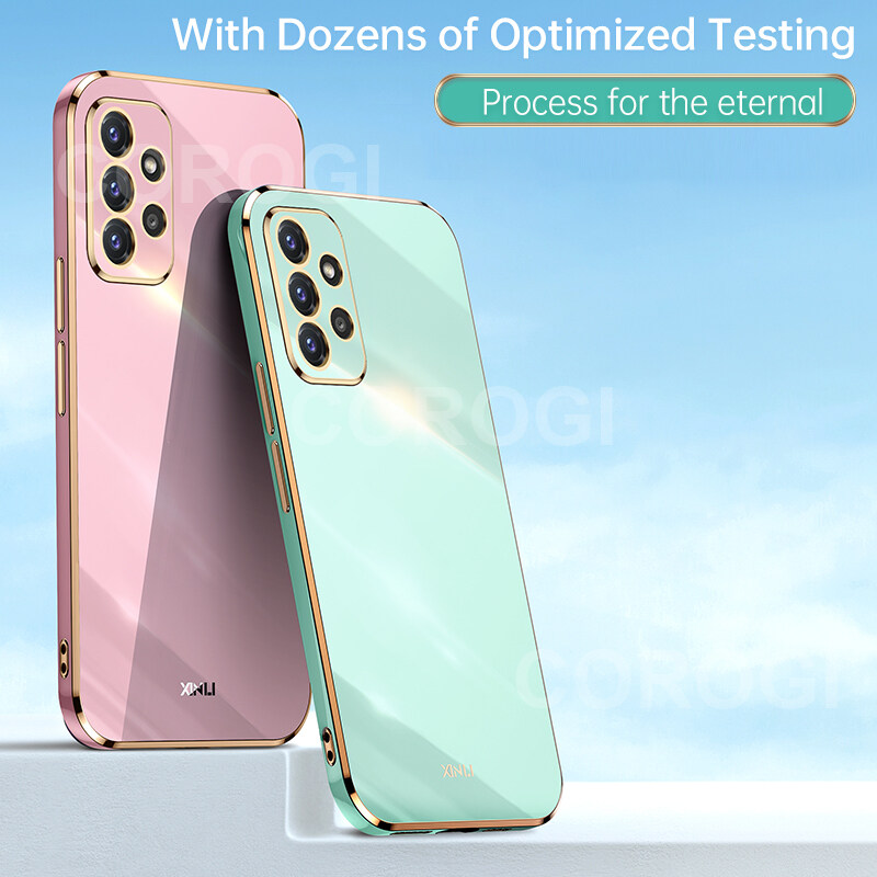 For Samsung Galaxy A13 4G Back Cover Luxury 6D Plating Frame Shiny Bling Cases Soft Silicone Square Protective Mobile Phone Case for Girls Boy. 
