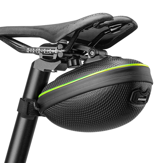 ROCKBROS Bike Bag with Light Double Warning EVA Hard Shell Bike Bag Seat Cycling Tail Rear Pouch Bag Bicycle Saddle. 