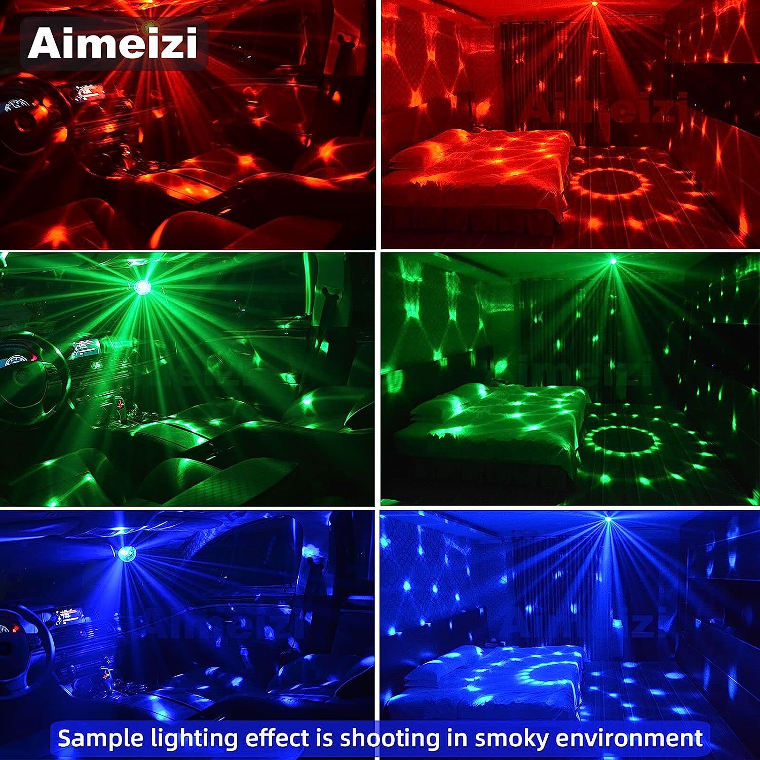 LED Sound Activated Party Lights Control DJ Lighting Disco Ball Strobe Club Lamp 7 Modes Stage Par Light Magic Mini LED Stage Lights For Christmas Home Room Dance Partiee Parties Birthday. 