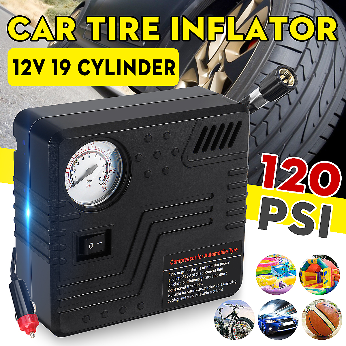 portable car air compressor for flat tyres