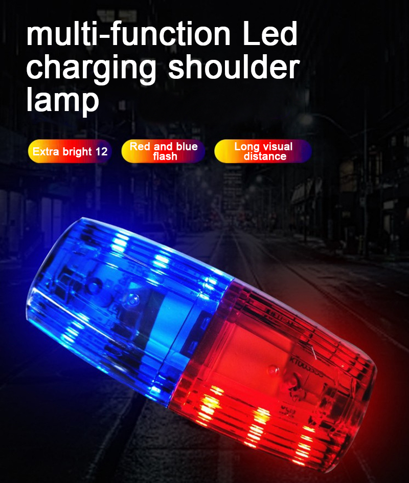 Night Running Safety Warning Light LED Flashing Lights Red And Blue Shoulder Clip Warning Lights Fun Run Flashing Signal Shoulder Lights Duty Charging