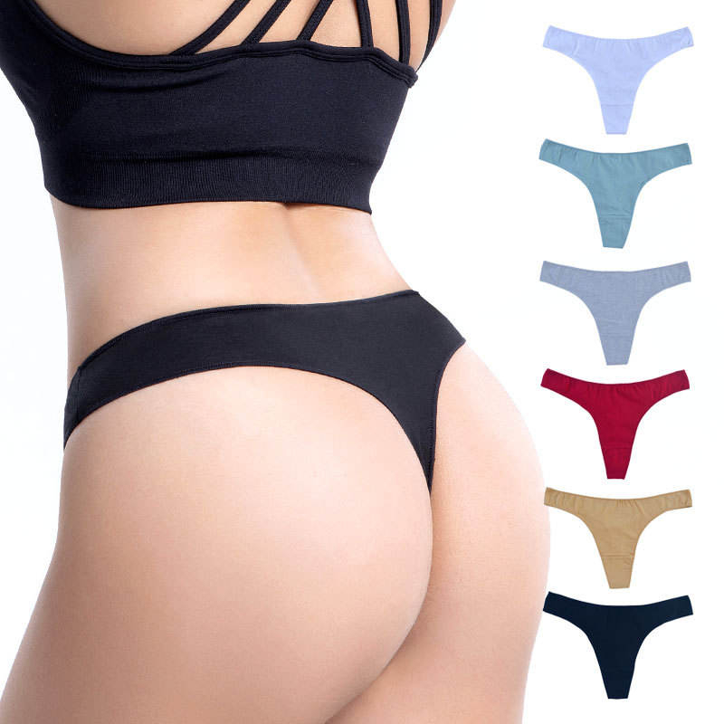 Cotton single jersey Women's Panties thongs Underwear Women Lace Soft Briefs Sexy Lingerie low