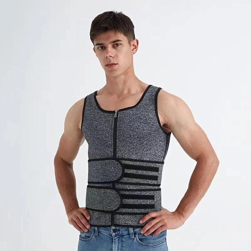 Men Waist Trainer Sauna Vest Fitness Corset Abdomen Slimming Body Shaper Belly Reducing Shapewear Burn Fat Shirt Trimmer BeltHats & Caps. 