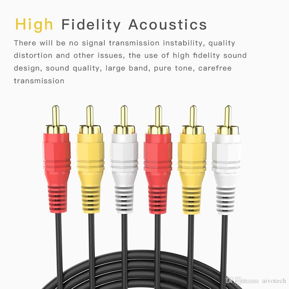 Audio Video Cable 1.5M Length DVD Player TV Universal 3 RCA Male to 3 RCA Male. 