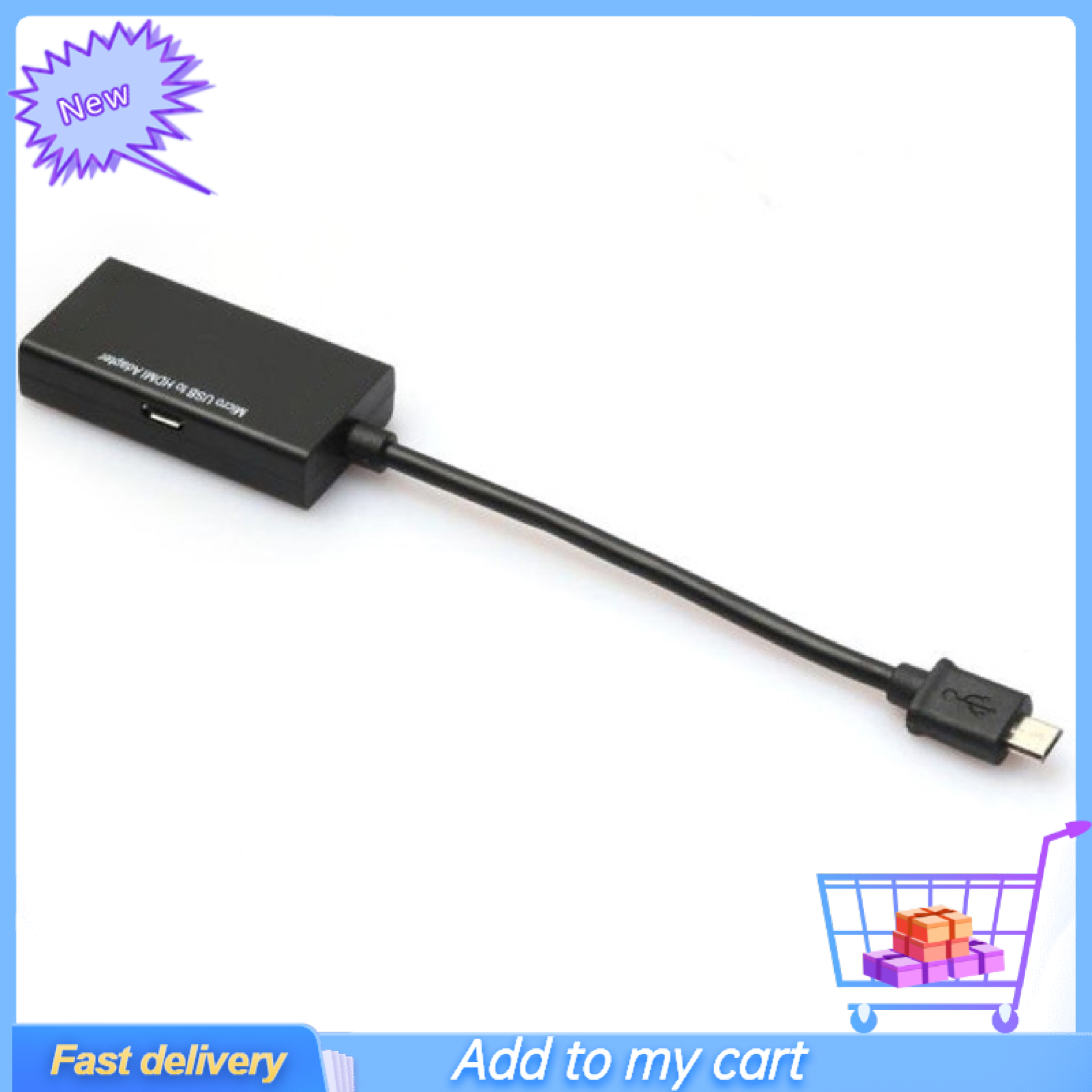 Micro USB to HDMI Adapter Cable - High Clarity Converter for Phone to HDTV/Monitor Display. 
