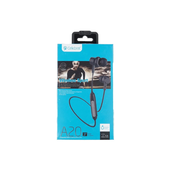 Celebrat A20 Bluetooth Wireless Sports Black Earphone