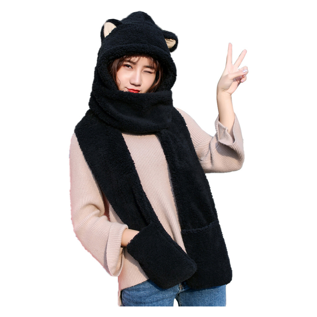 hat scarf gloves all in one